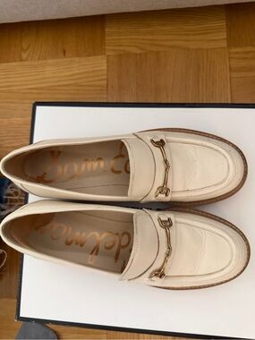 Sam Edelman Ivory Leather Bit Loafers